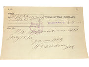 Pennsylvania Railroad Original Documents 1900's Lot of Four Antique