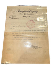 Pennsylvania Railroad Original Documents 1900's Lot of Four Antique