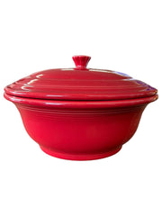 Fiesta - Scarlet Red Covered Casserole Bowl Homer Laughlin Ceramic Dish Kitchen