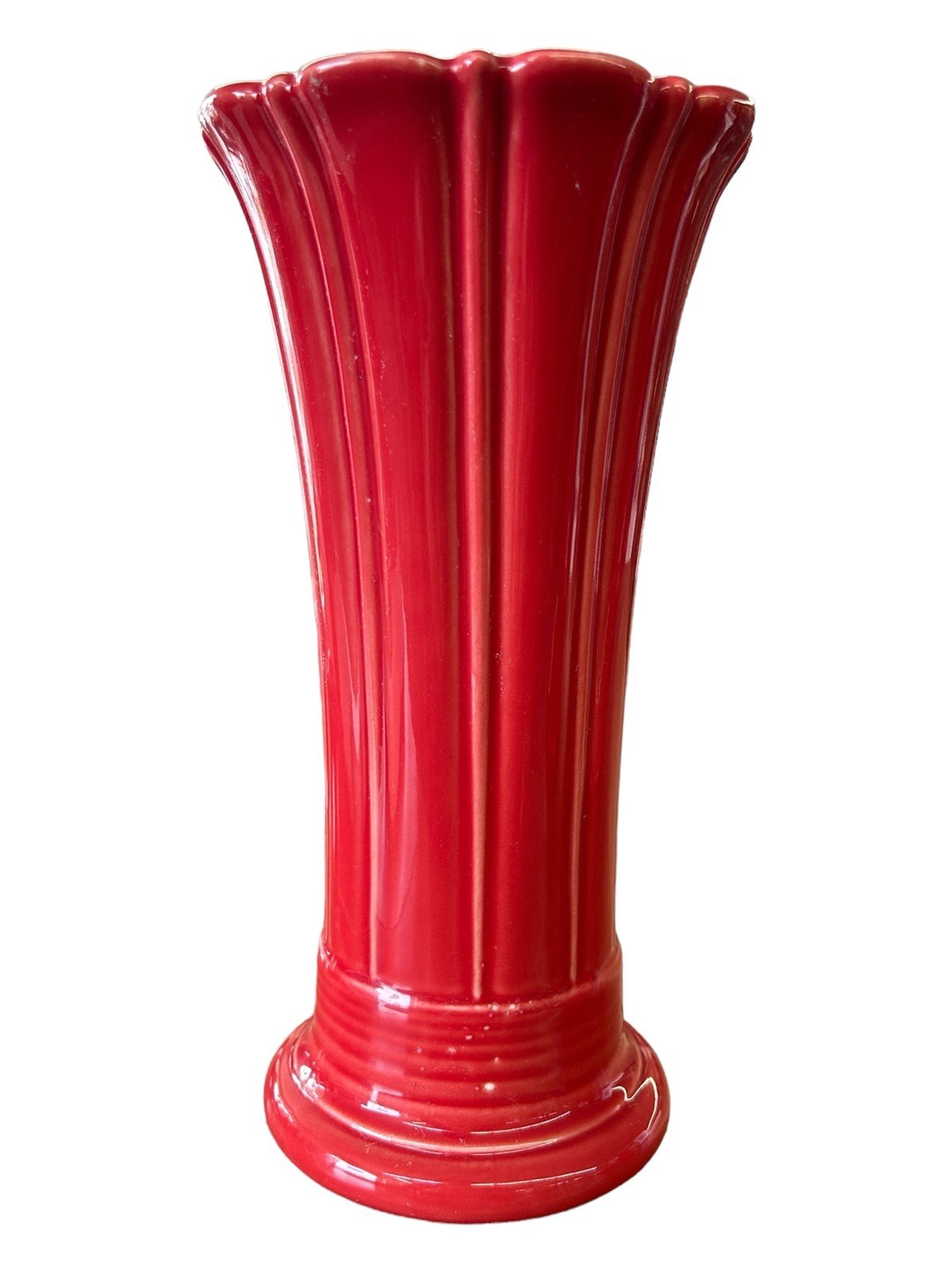 Fiesta - Scarlet Red Medium Flower Vase Homer Laughlin Ceramic Home Decor HLC