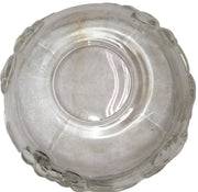 Heavy Glass Serving Bowl Vintage Grapes and Leaves Scalloped Rim