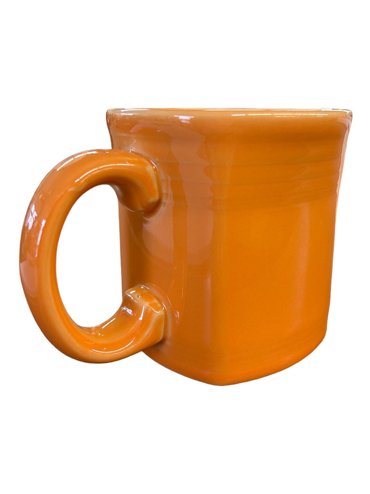 Fiesta - Tangerine Orange Retired Square Mug Homer Laughlin Ceramic Coffee Cup