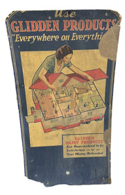 Antique Advertisement Glidden Products Paint Cardboard Sign