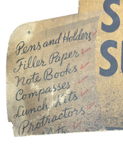 Antique Advertisement School Supplies Cardboard Sign