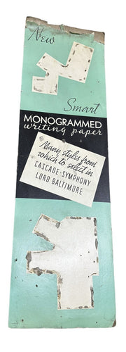 Antique Advertisement New Smart Monogrammed Writing Paper Cardboard Sign
