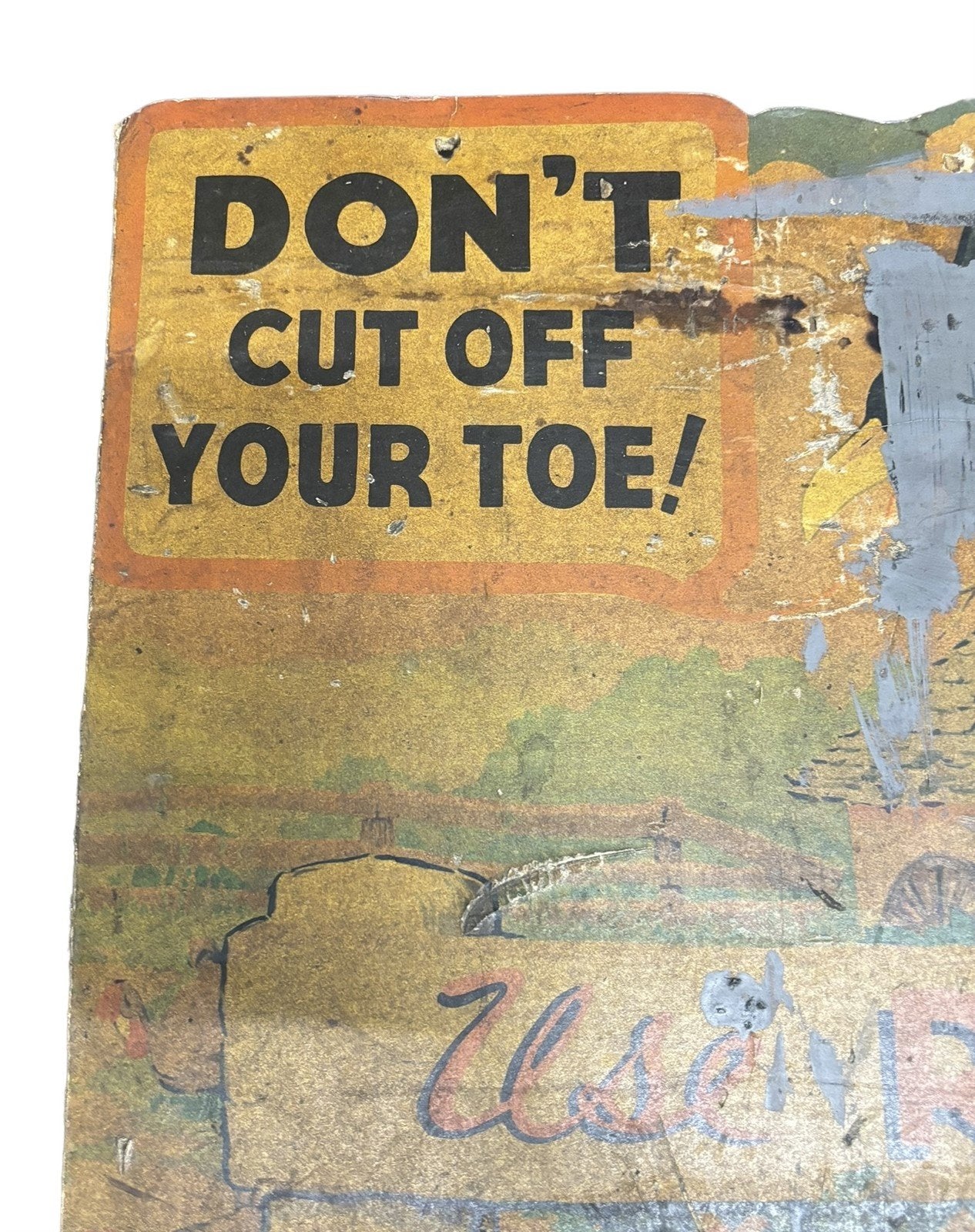 Reese's Antique Advertisement Corn Remover Cardboard Sign Don't Cut Off Your Toe