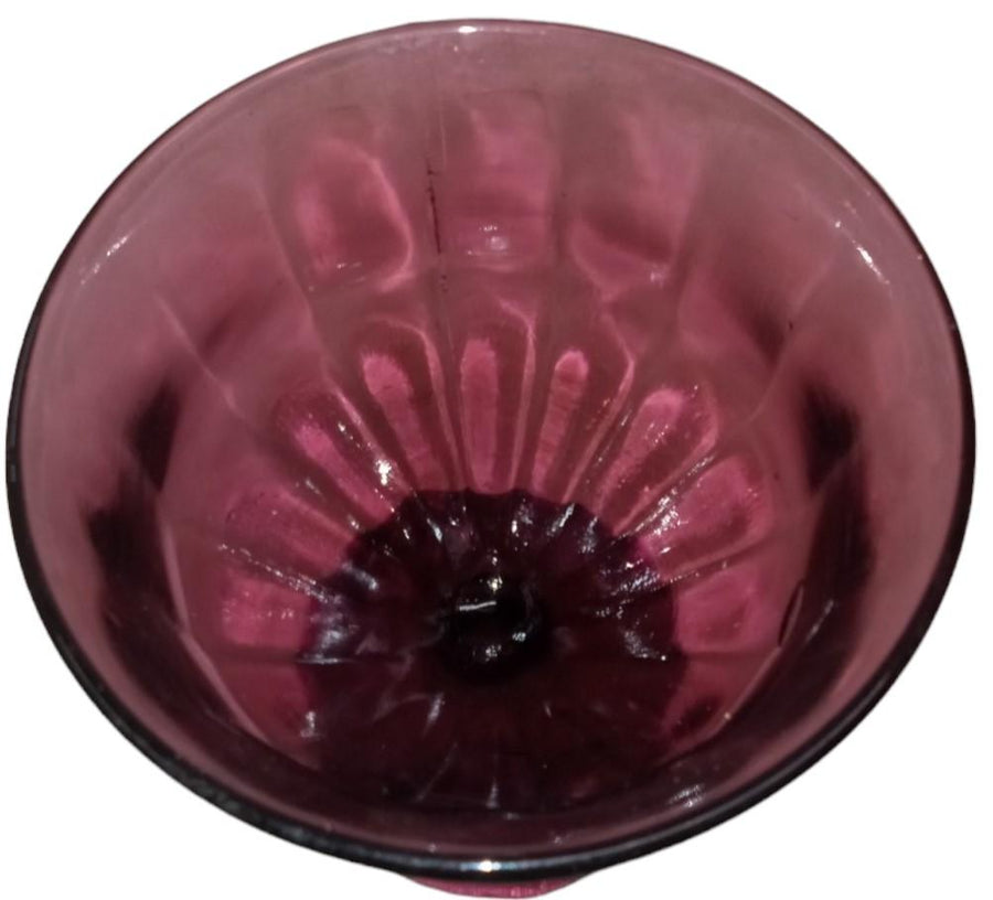 Amethyst Glass Candy Bowl Vase Antique Flared Top Vintage Round Base