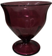 Amethyst Glass Candy Bowl Vase Antique Flared Top Vintage Round Base