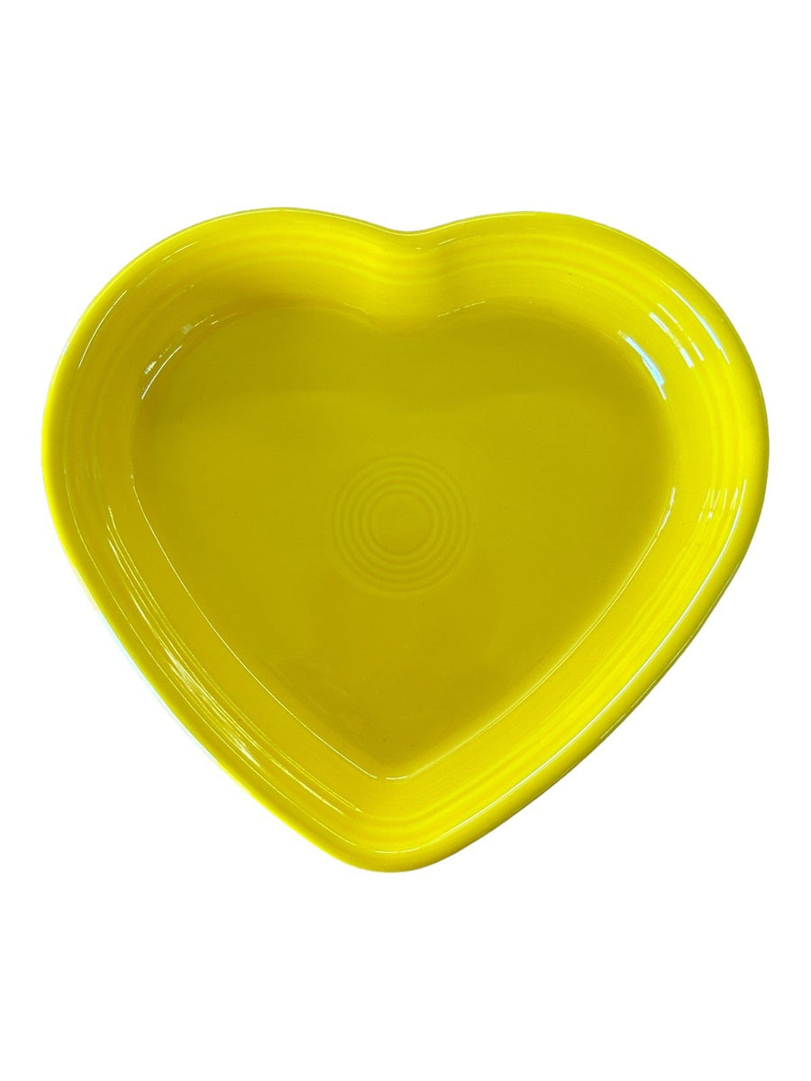 Fiesta - Daffodil Yellow Large Heart Bowl Ceramic Homer Laughlin Valentines Day