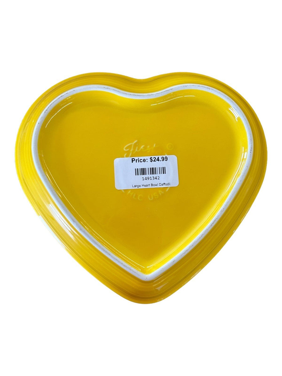 Fiesta - Daffodil Yellow Large Heart Bowl Ceramic Homer Laughlin Valentines Day