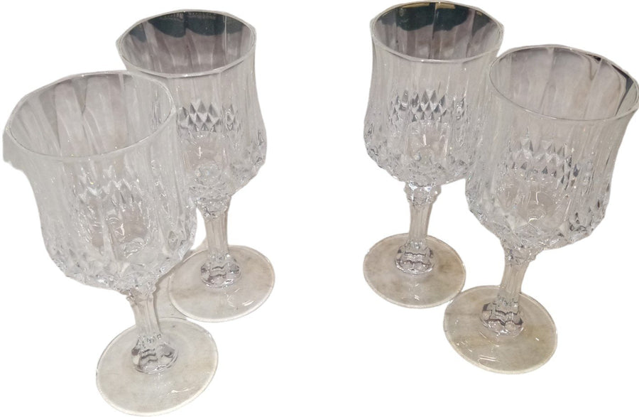 Lead Crystal Stemglasses Vintage Salem Cristal d'Arques France Total 10 Glasses
