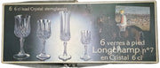 Lead Crystal Stemglasses Vintage Salem Cristal d'Arques France Total 10 Glasses