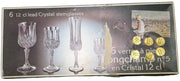 Lead Crystal Stemglasses Vintage Salem Cristal d'Arques France Total 10 Glasses