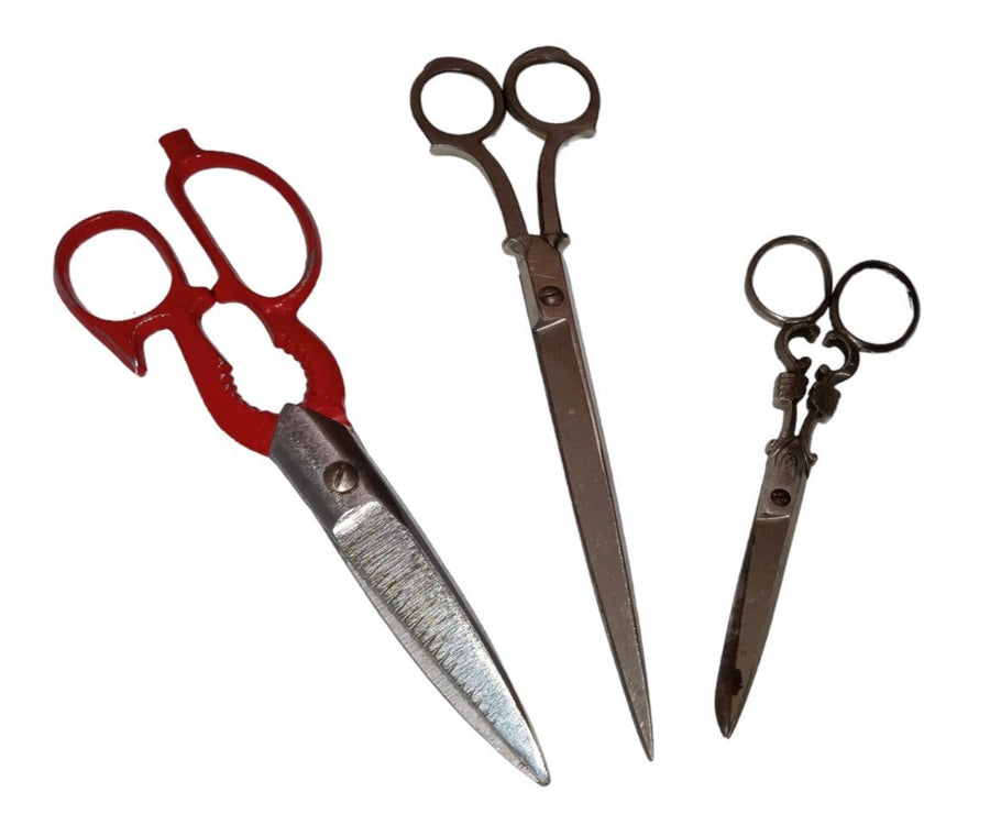 Scissors Set Of 3 Antique Vintage Collectible Craft Tools School Supplies