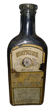 Watkins Extract Of Lemon Glass Bottle Vintage Collectible Kitchenware