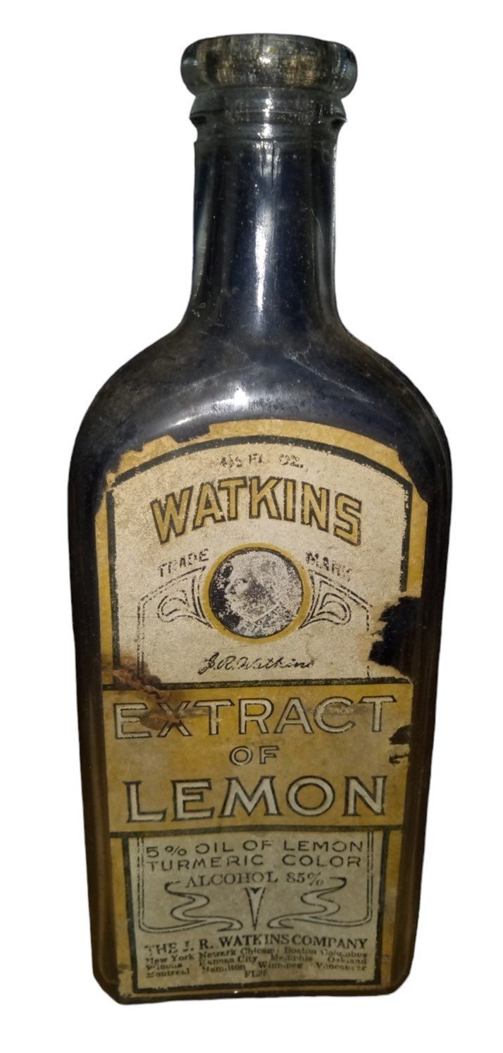 Watkins Extract Of Lemon Glass Bottle Vintage Collectible Kitchenware