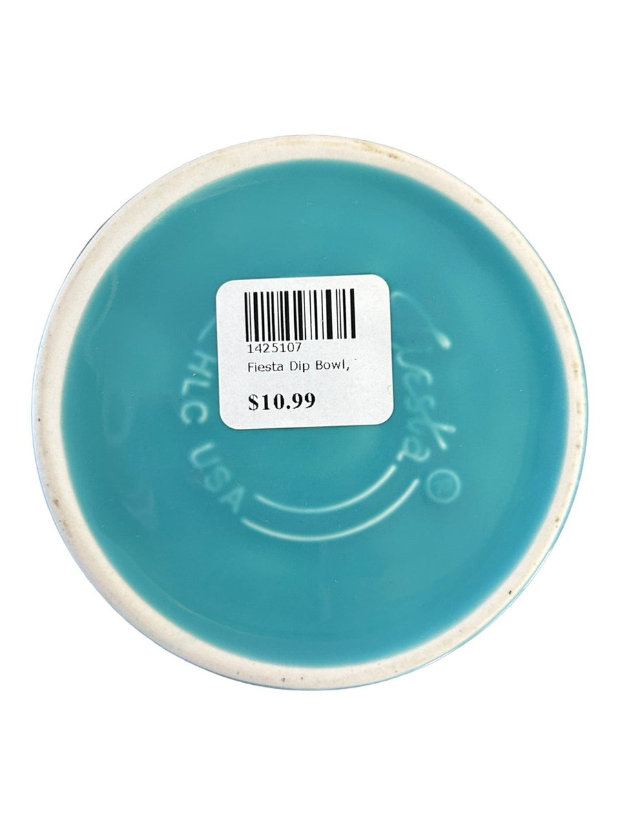 Fiesta - Turquoise Blue Chip and Dip Bowl Homer Laughlin Ceramic Dish Serving