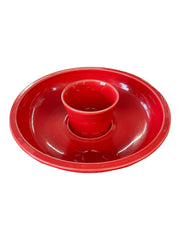 Fiesta - Scarlet Red Chip and Dip Bowl Homer Laughlin Ceramic Dish Serveware HLC