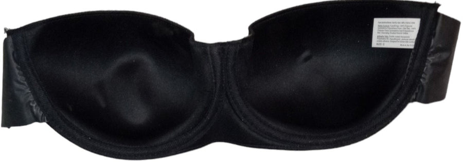 Black Strapless Bra with Adhesives Vintage Size C