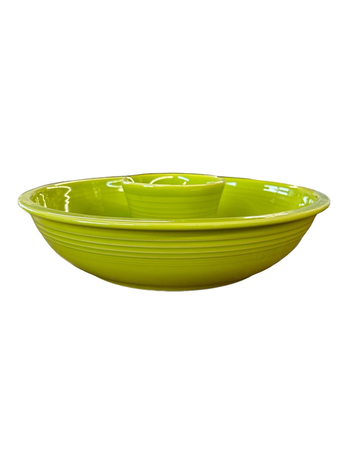 Fiesta - Lemongrass Green Chip and Dip Bowl Homer Laughlin Ceramic Dish Serving