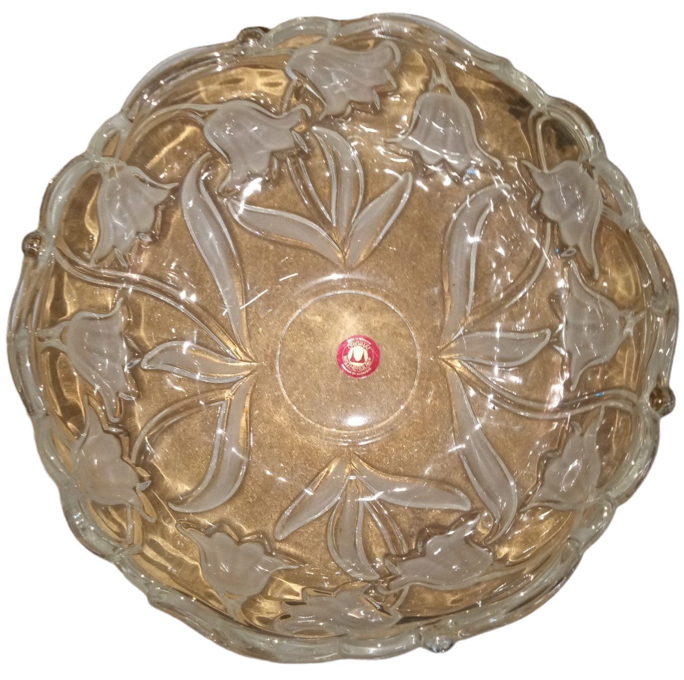Waltherglas Glass Bowl Vintage Tulip Made in Germany Scalloped Edge
