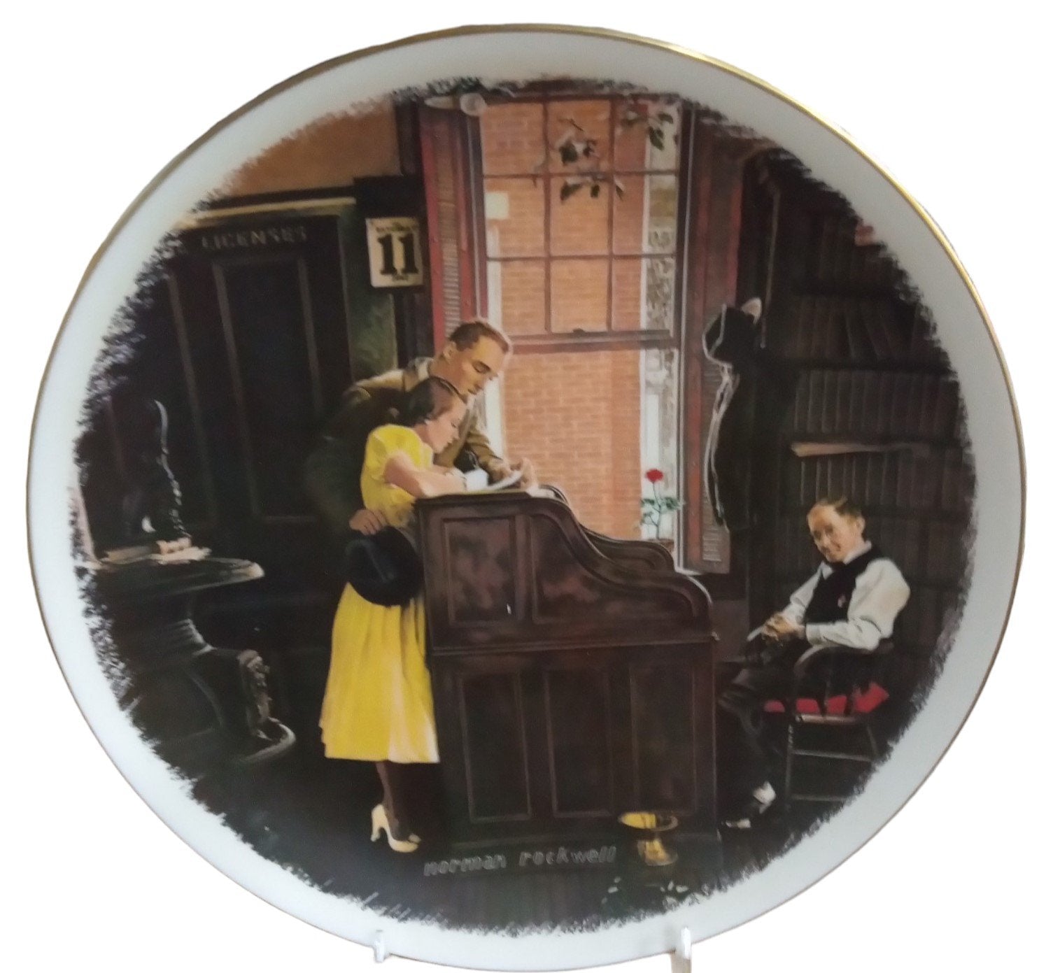 Norman Rockwell The Marriage License Collector Plate Vintage Gorham Fine China