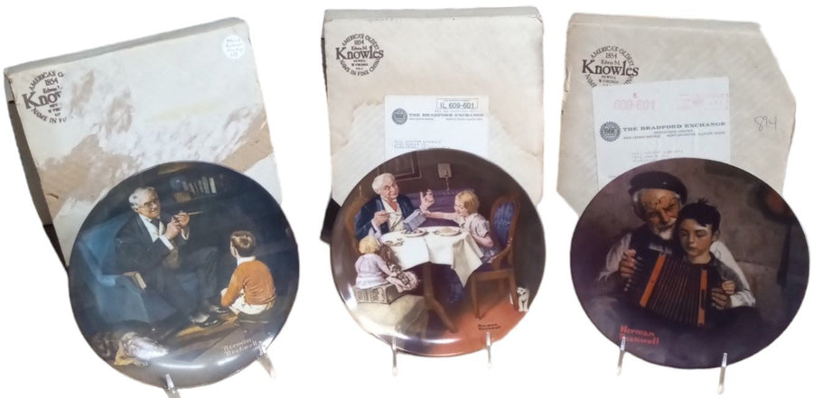 Norman Rockwell Heritage Collector Plates Vintage Knowles China Set of 3