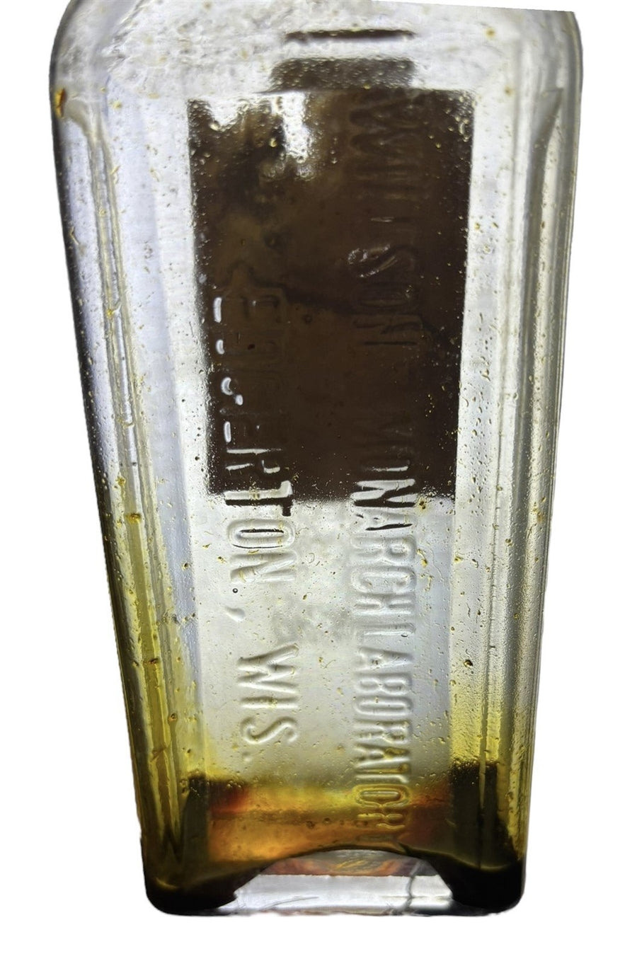 Medicine Bottle Monarch Oil Pain Reliever Willson's Antique Glass Cattle Horse