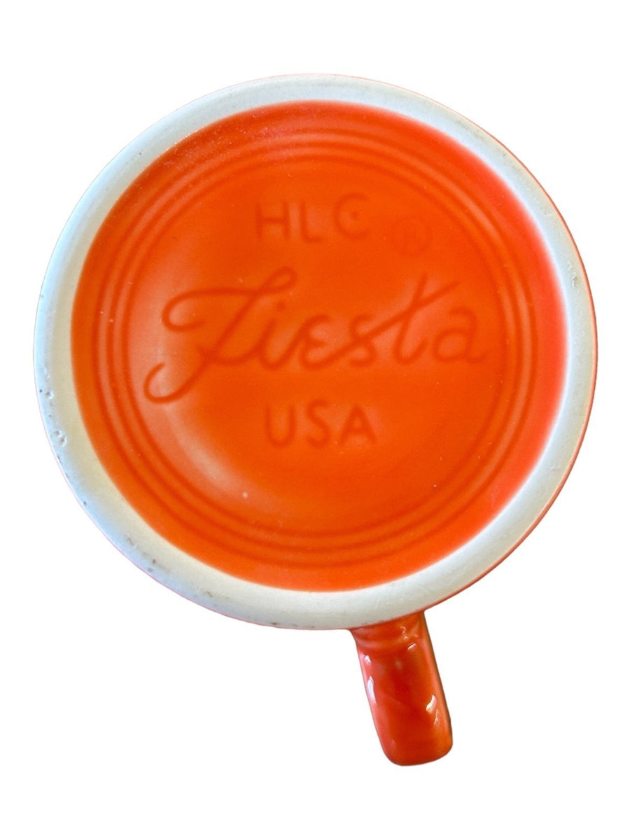 Fiesta - Poppy Orange Ring Handled Mug Homer Laughlin Ceramic Coffee Cup Tea HLC