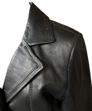 Leather Jacket Avanti Women's Medium Black Coat Genuine Shell