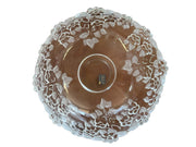 Carmen Satiniert Schale Floral Fruit Bowl 8 3/4 vintage