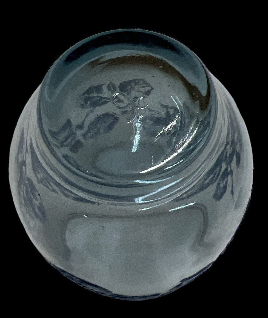 Libbey Juice Glass Antique Blue Eventide Vintage Raised Leaves Set of 4