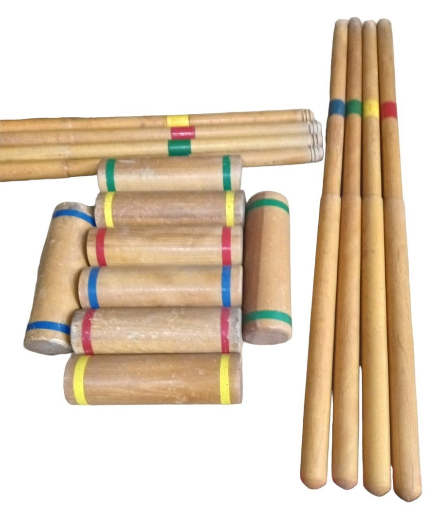 Skowhegan Croquet Set For 8 Players Vintage Collectible Backyard Outdoor Game