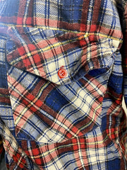 Vintage Hi Trend Flannel Button Down Shirt in Red / White / Blue Plaid Size S