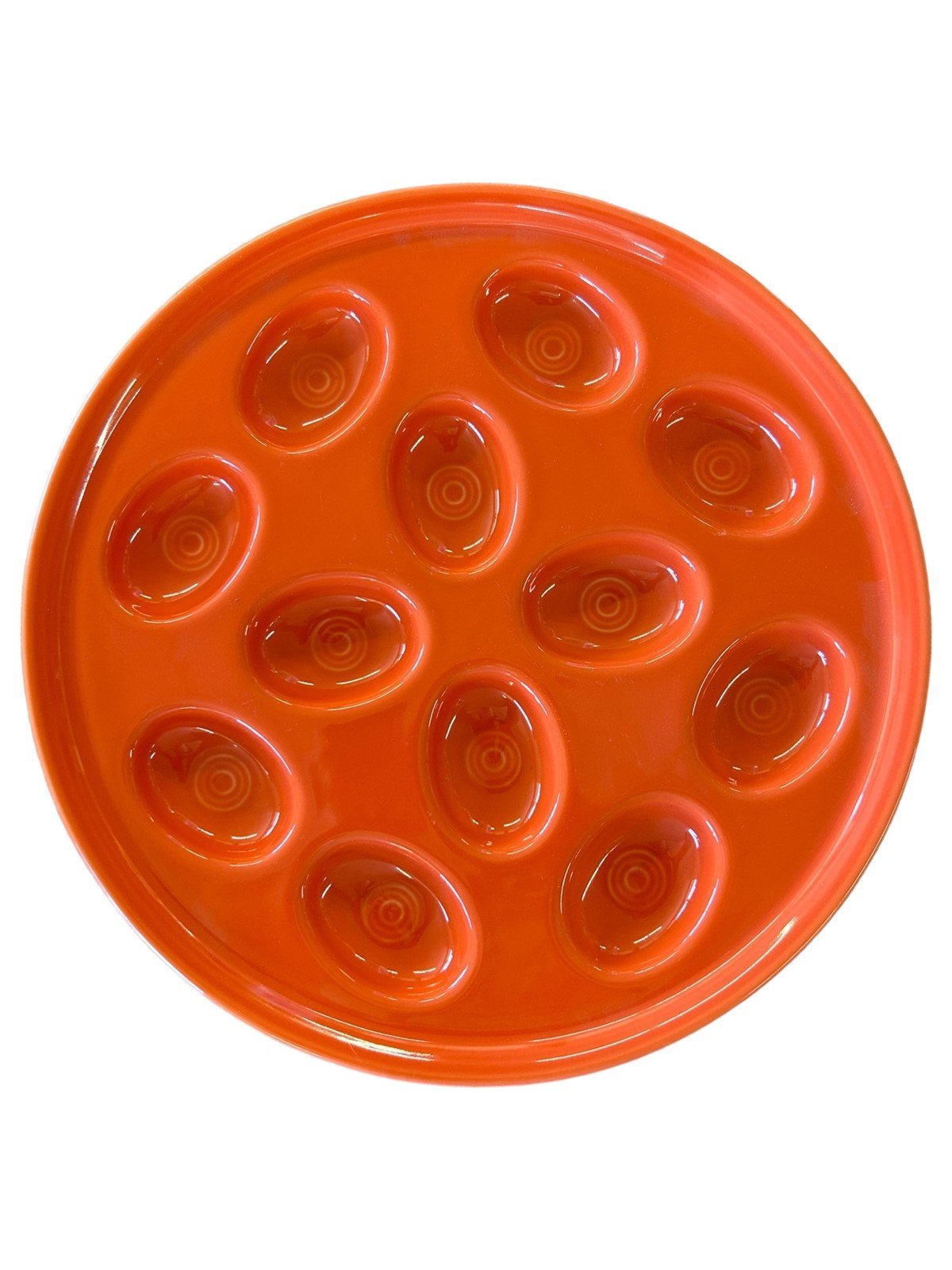 Fiesta - Poppy Orange Small Egg Plate Tray Serving Dish Homer Laughlin Ceramic