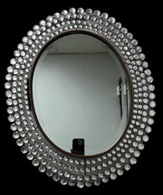 Oval Mirror Surrounded with Clear Gems Vintage 22" x 27" Item Number VC-11061