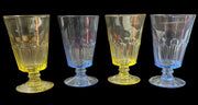 Ice Cream Sundae Glasses Antique Milkshake Vintage Set of 4 2 Blue 2 Yellow