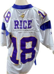 NFL Jersey Sydney Rice #18 Minnesota Vikings Onfield Reebok White with Purple