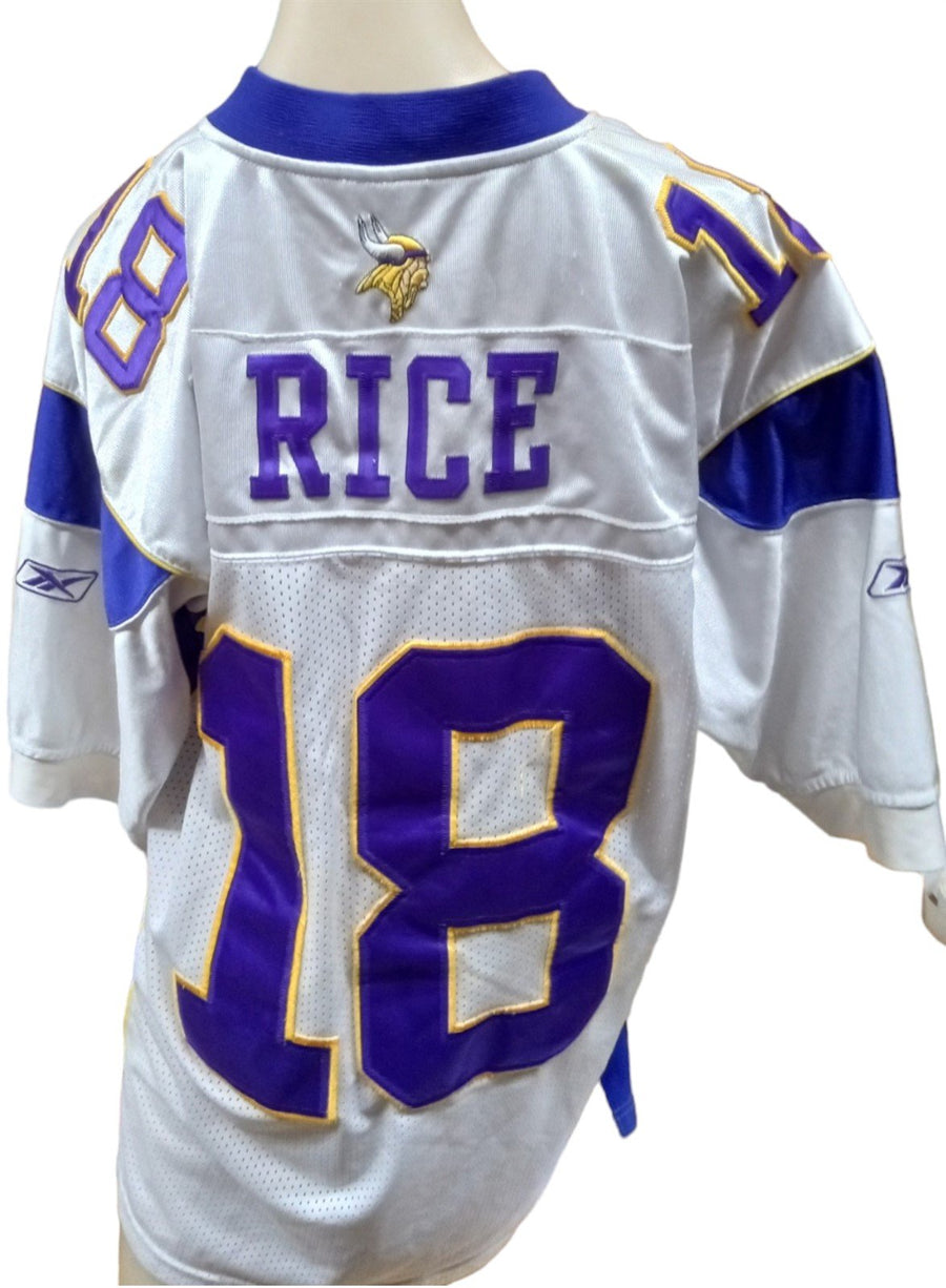 NFL Jersey Sydney Rice #18 Minnesota Vikings Onfield Reebok White with Purple