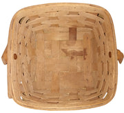 Longaberger Square Basket Vintage Handwoven Moveable Handle Initialed BAH 86