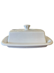 Fiesta - White XL Covered Butter Dish Homer Laughlin Ceramic Kitchenware Dining