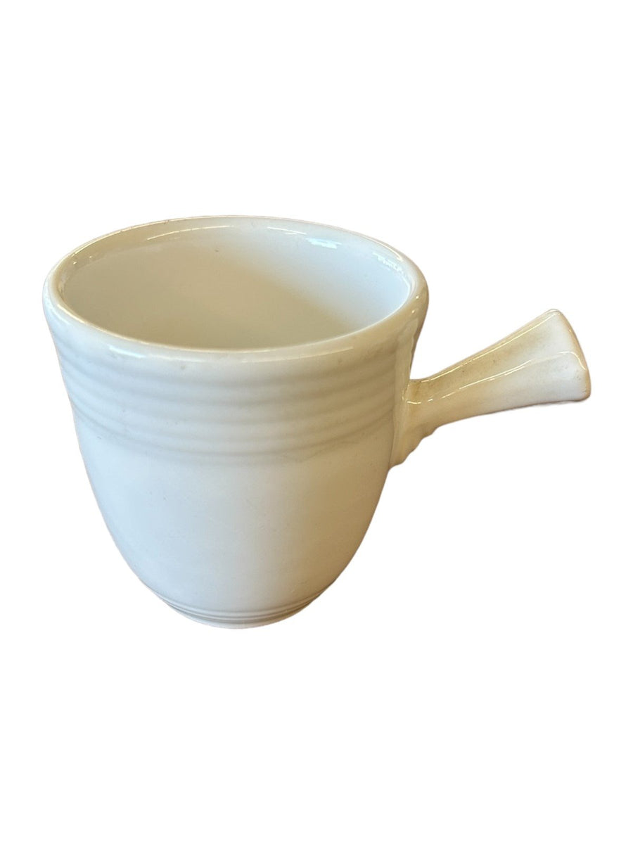 Fiesta - White Demitasse Cup Stick Handle Discontinued Homer Laughlin Ceramic