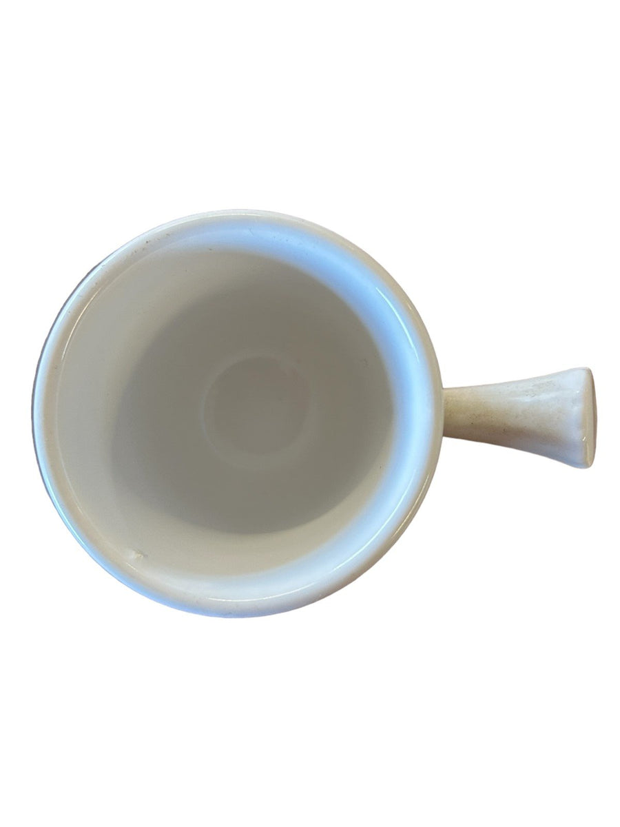 Fiesta - White Demitasse Cup Stick Handle Discontinued Homer Laughlin Ceramic