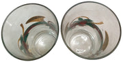 Christmas Glasses  Vintage Poinsettia Set of 2 Culver Yule Horn Set of 2