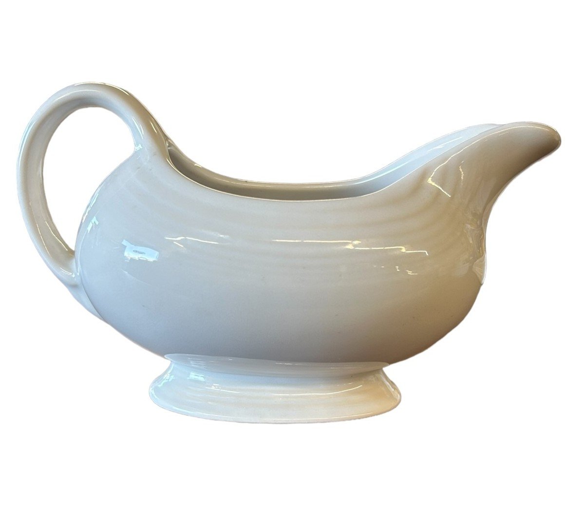 Fiesta - White Sauce Boat Gravy Homer Laughlin Ceramic Serving Dish Home Decor