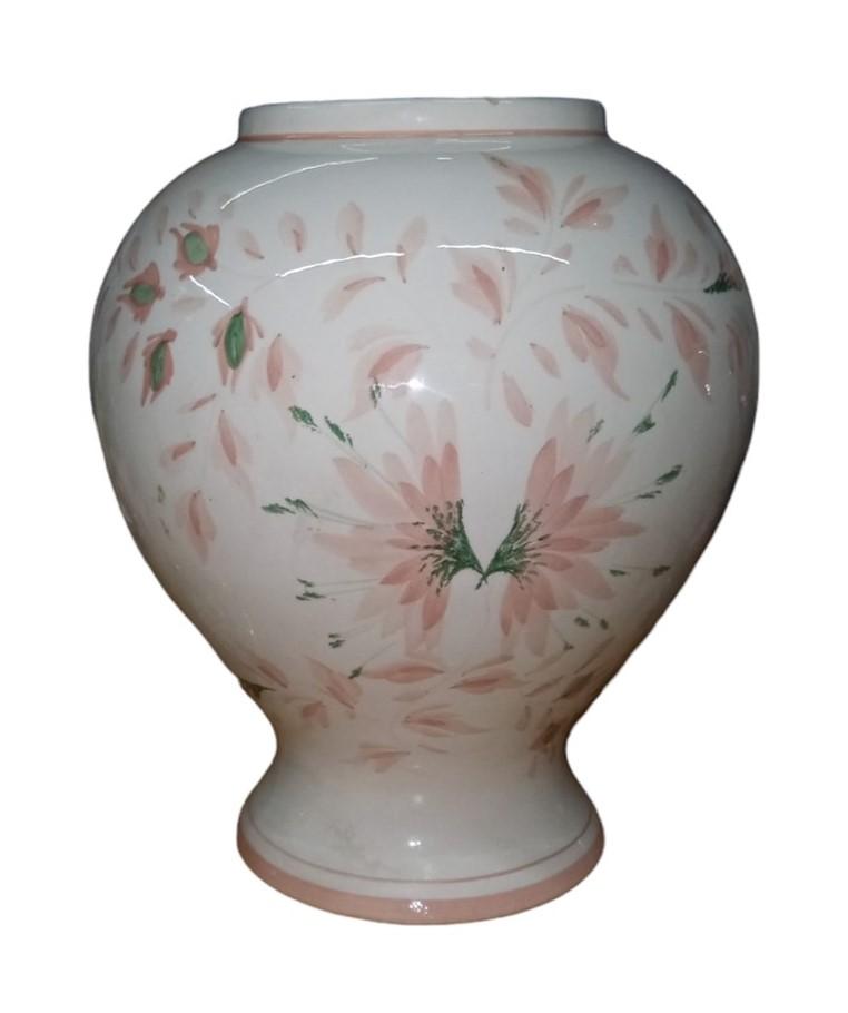 Floral Ceramic Urn With Lid Made In Italy Vintage Collectible Decorative