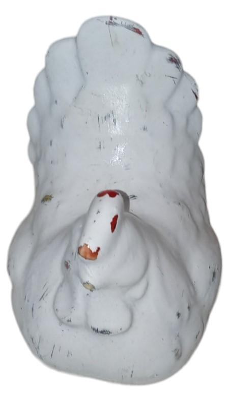 Ceramic Chicken Vintage White Shaker with Red Head