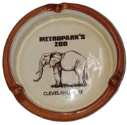 Ashtray Metroparks Zoo Cleveland Ohio Vintage Ceramic Elephant