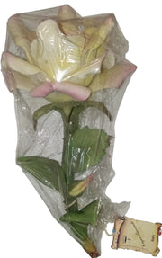 Capodimonte Yellow Flower Pink Center Vintage Porcelain Made Italy Handcrafted