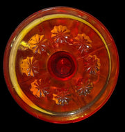 Amberina Moon and Stars Dessert Goblet Antique LE Smith Vintage Set of 10